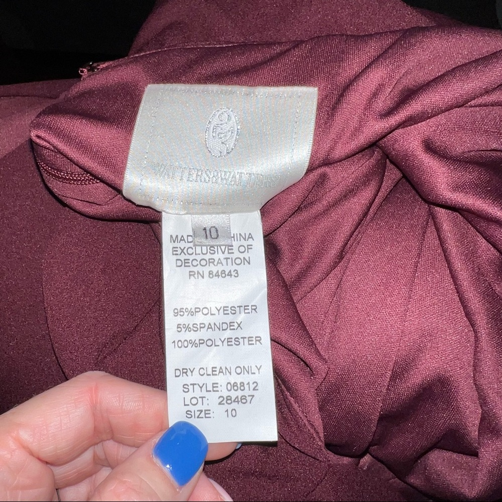 NWT Watters Dress #6812 Gown Open Back Tie Wine Size 10 - Picture 6 of 6
